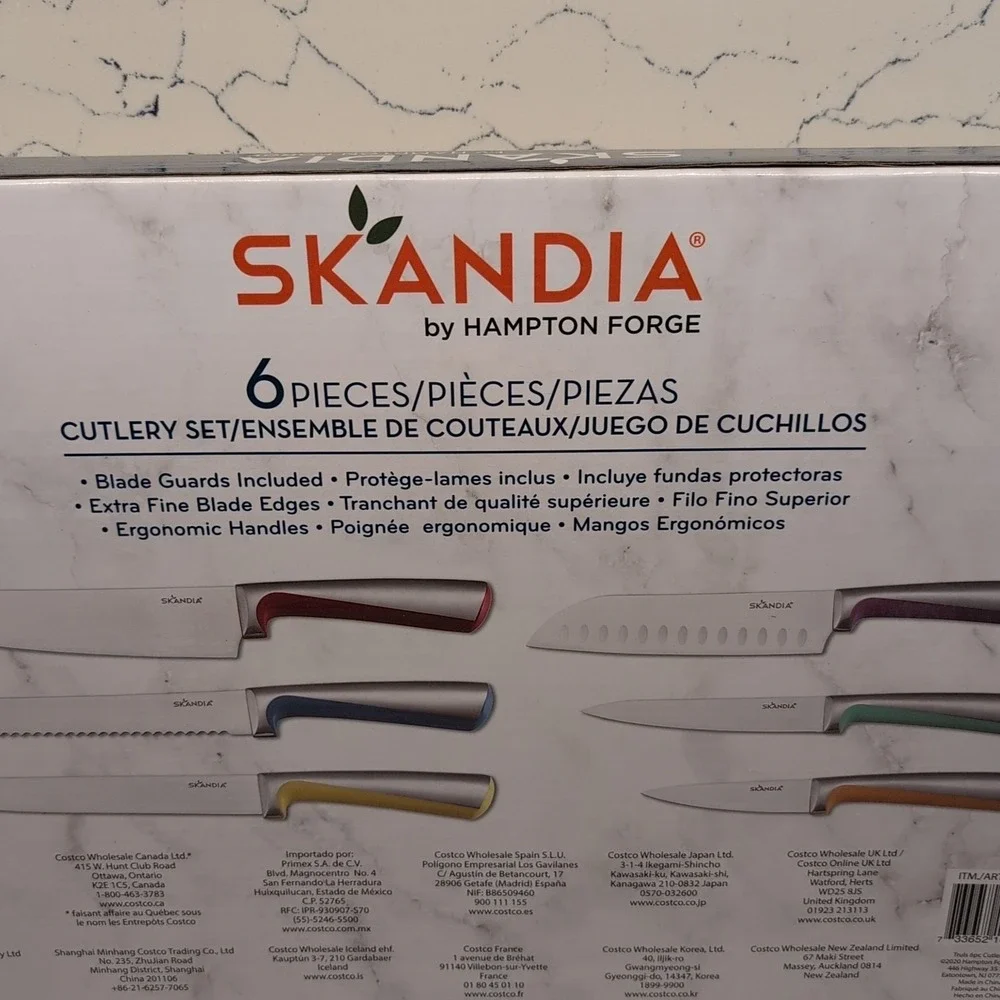 Skandia by Hampton Forge Knife Set Of 6‎ With Blade Covers Stainless Steel New